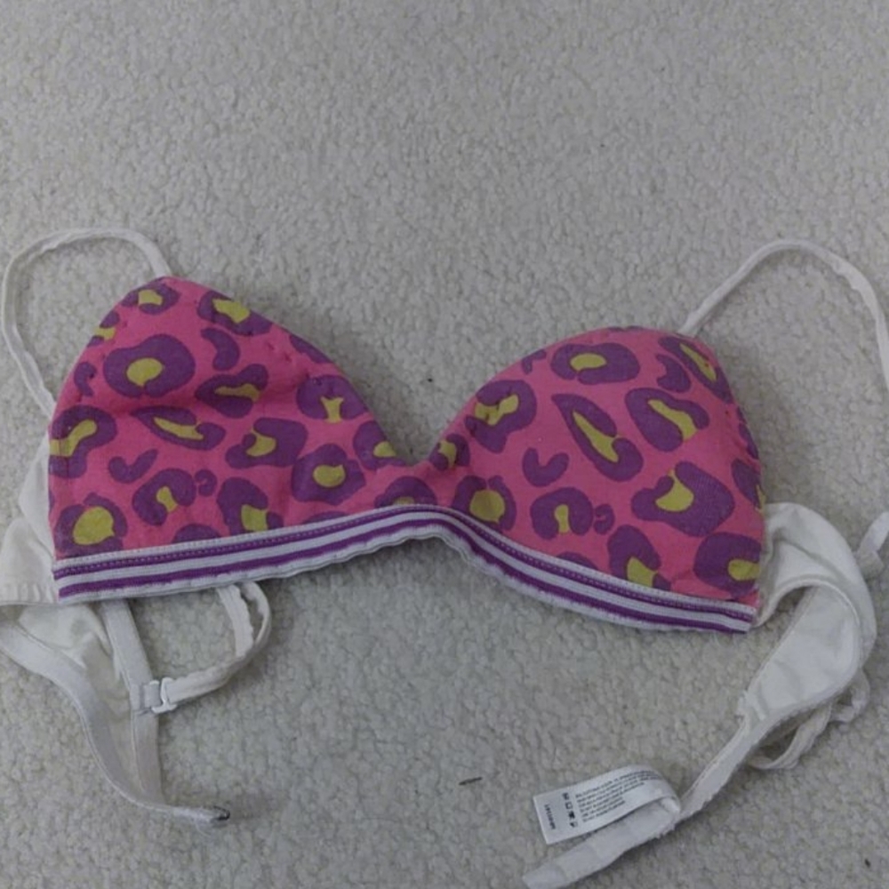 Pink Leopard Print Bra